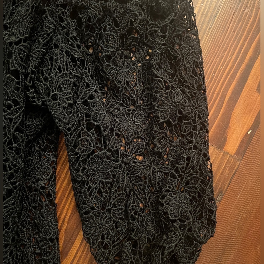 ANTHROPOLOGIE MAEVE Off-The-Shoulder Cutwork Top Black - Picture 6 of 9